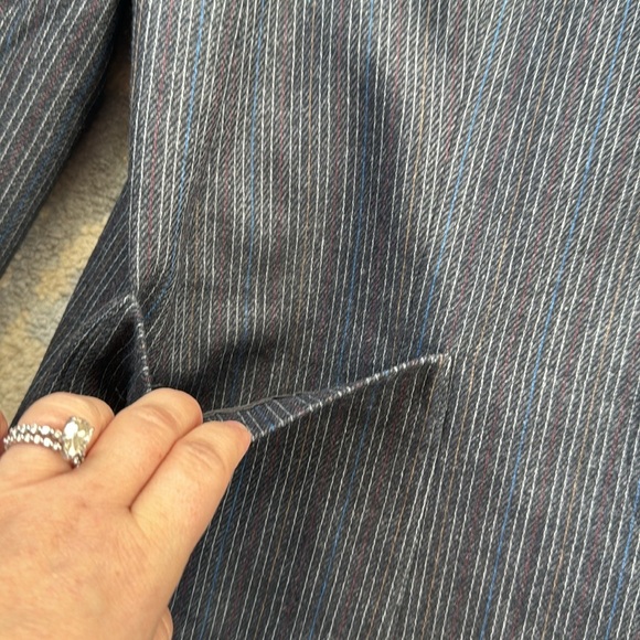 Vintage Gilmor Pinstripe Skirt Suit Set Gray 16 - Picture 10 of 15